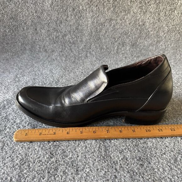 DON\'S Black Leather Men\'s Slip-On Dress Loafers Round Toe Rubber Sole Size 10 main image 12